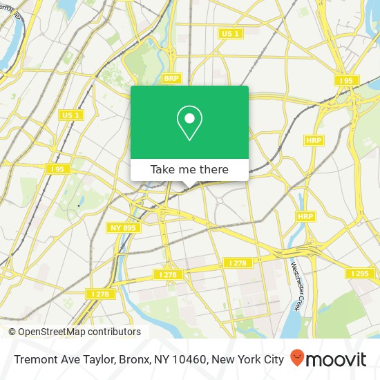 Mapa de Tremont Ave Taylor, Bronx, NY 10460