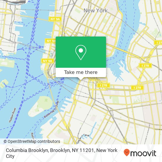 Mapa de Columbia Brooklyn, Brooklyn, NY 11201