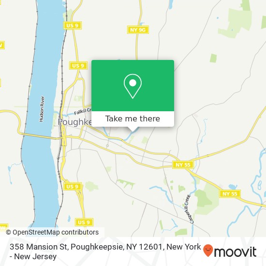 Mapa de 358 Mansion St, Poughkeepsie, NY 12601