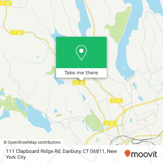 Mapa de 111 Clapboard Ridge Rd, Danbury, CT 06811