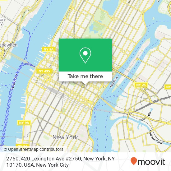 2750, 420 Lexington Ave #2750, New York, NY 10170, USA map