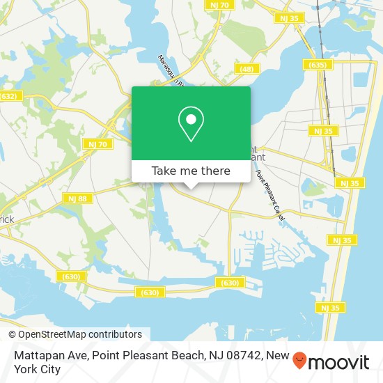 Mapa de Mattapan Ave, Point Pleasant Beach, NJ 08742