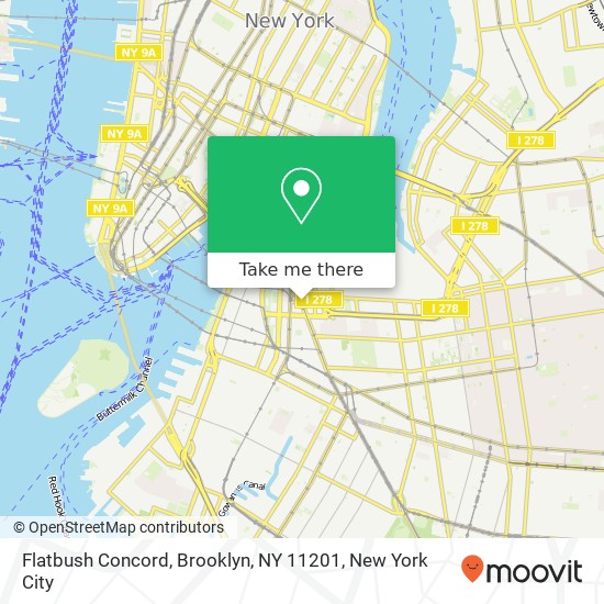 Mapa de Flatbush Concord, Brooklyn, NY 11201