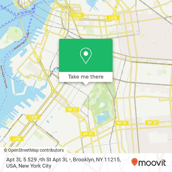 Mapa de Apt 3L י, 529 5th St Apt 3L י, Brooklyn, NY 11215, USA