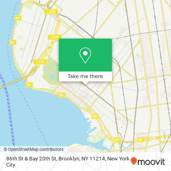 Mapa de 86th St & Bay 20th St, Brooklyn, NY 11214