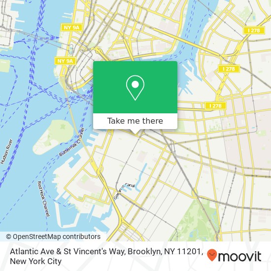 Mapa de Atlantic Ave & St Vincent's Way, Brooklyn, NY 11201