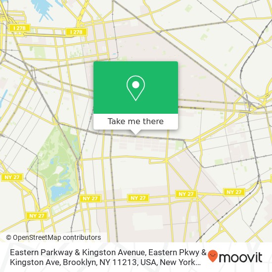 Eastern Parkway & Kingston Avenue, Eastern Pkwy & Kingston Ave, Brooklyn, NY 11213, USA map