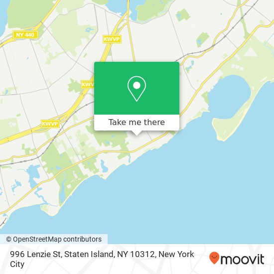 Mapa de 996 Lenzie St, Staten Island, NY 10312