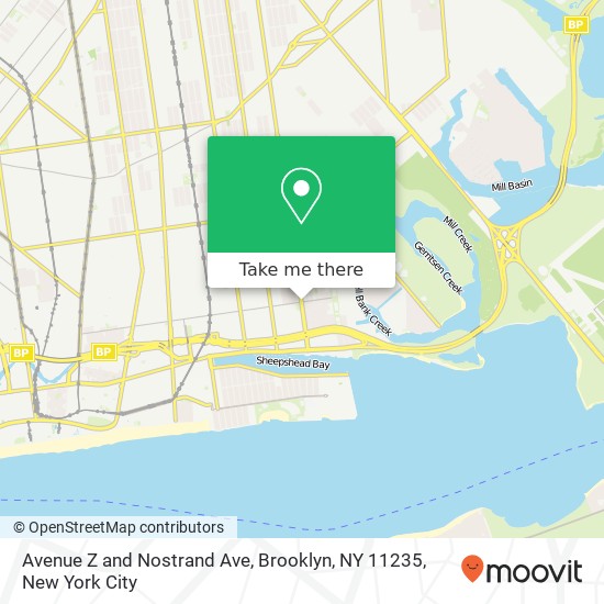 Mapa de Avenue Z and Nostrand Ave, Brooklyn, NY 11235