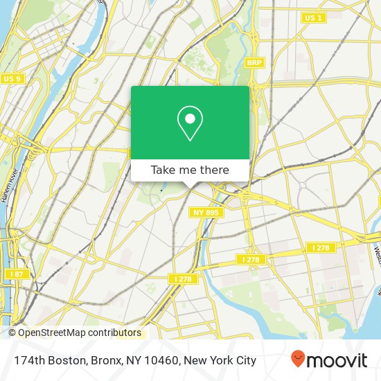 174th Boston, Bronx, NY 10460 map