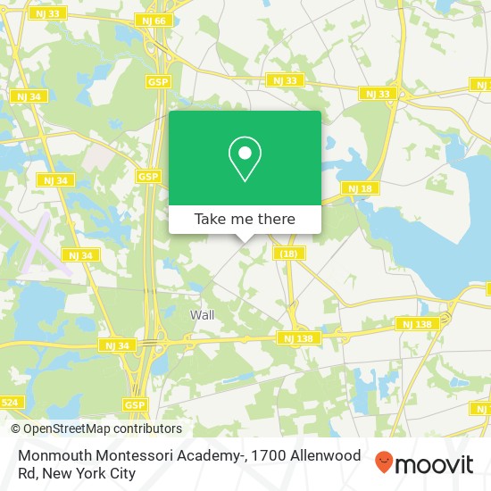 Mapa de Monmouth Montessori Academy-, 1700 Allenwood Rd
