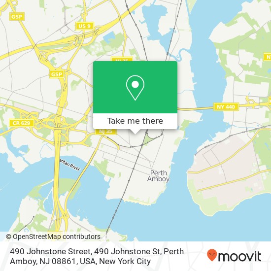 490 Johnstone Street, 490 Johnstone St, Perth Amboy, NJ 08861, USA map