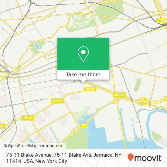 Mapa de 75-11 Blake Avenue, 75-11 Blake Ave, Jamaica, NY 11414, USA