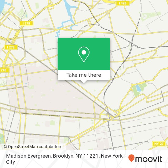 Mapa de Madison Evergreen, Brooklyn, NY 11221