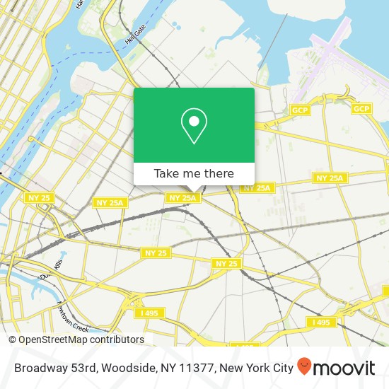 Mapa de Broadway 53rd, Woodside, NY 11377