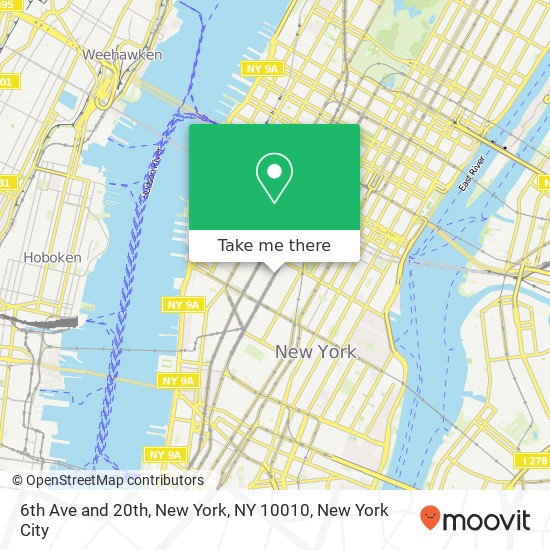 Mapa de 6th Ave and 20th, New York, NY 10010