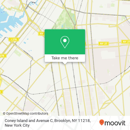 Coney Island and Avenue C, Brooklyn, NY 11218 map