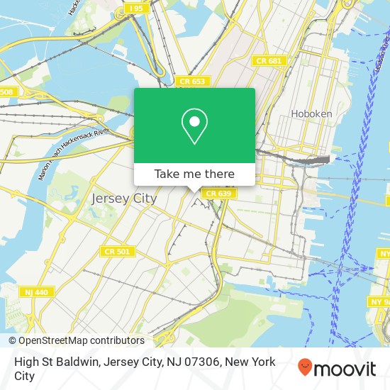 Mapa de High St Baldwin, Jersey City, NJ 07306
