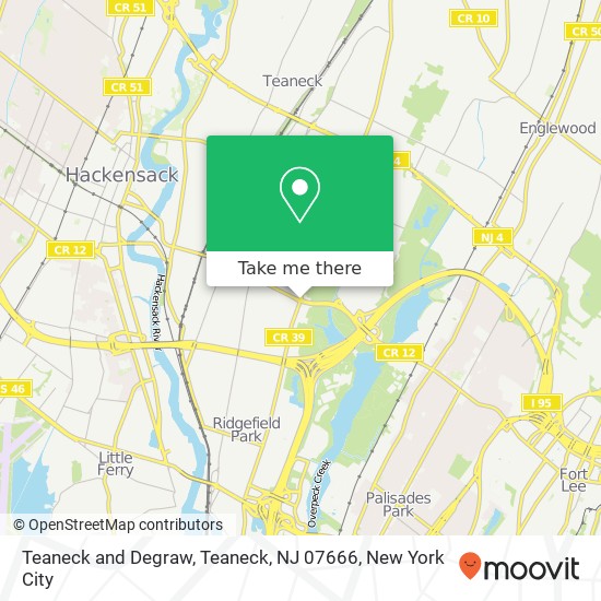 Mapa de Teaneck and Degraw, Teaneck, NJ 07666