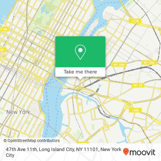 Mapa de 47th Ave 11th, Long Island City, NY 11101