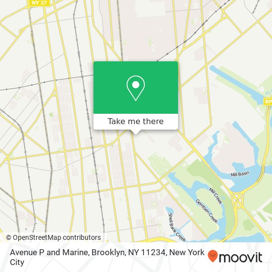 Avenue P and Marine, Brooklyn, NY 11234 map