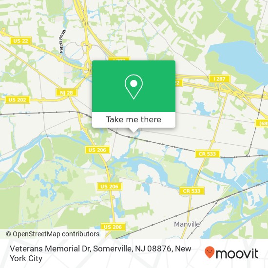 Veterans Memorial Dr, Somerville, NJ 08876 map