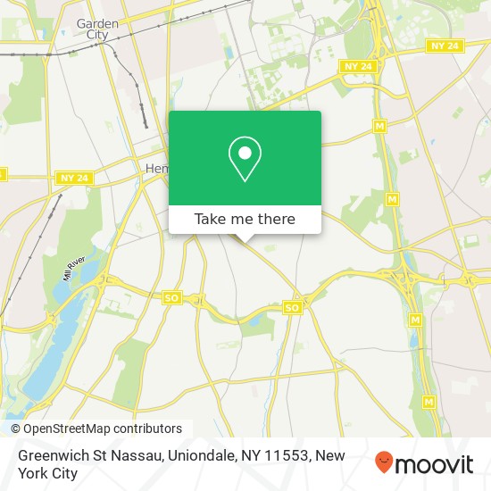 Mapa de Greenwich St Nassau, Uniondale, NY 11553