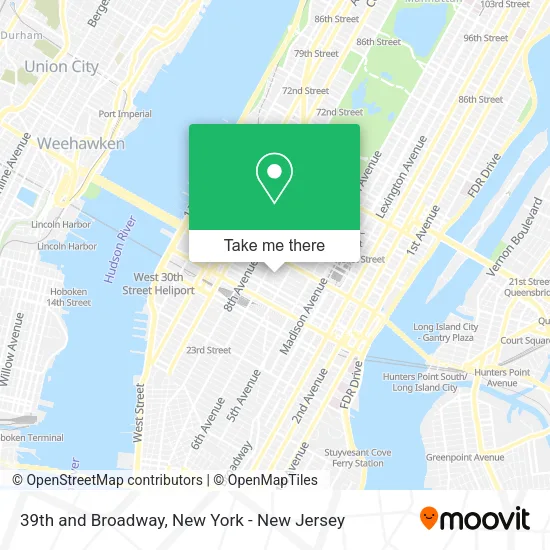 39th and Broadway map