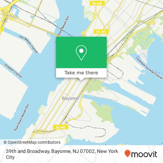 39th and Broadway, Bayonne, NJ 07002 map