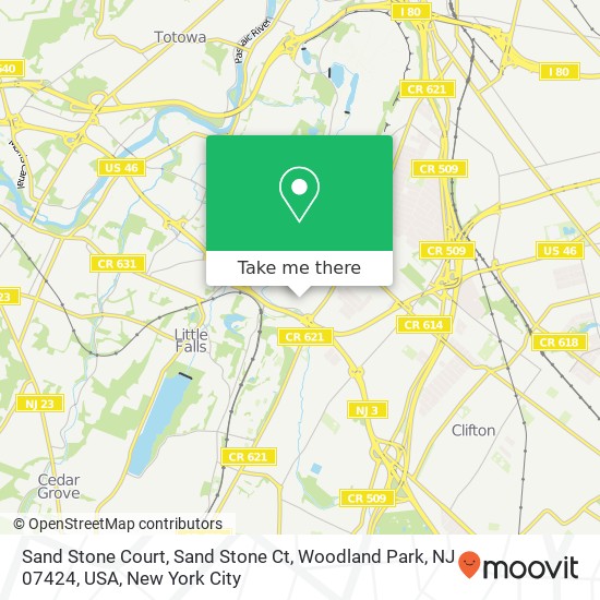 Mapa de Sand Stone Court, Sand Stone Ct, Woodland Park, NJ 07424, USA