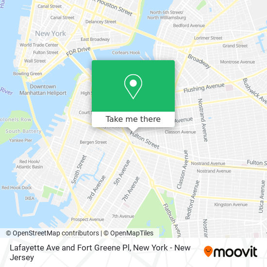Lafayette Ave and Fort Greene Pl map
