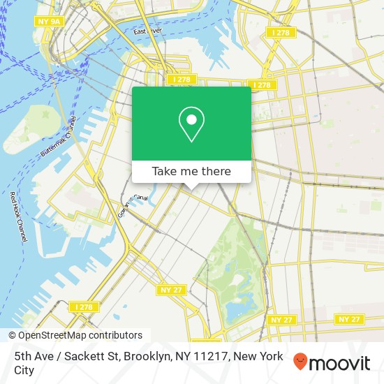 Mapa de 5th Ave / Sackett St, Brooklyn, NY 11217