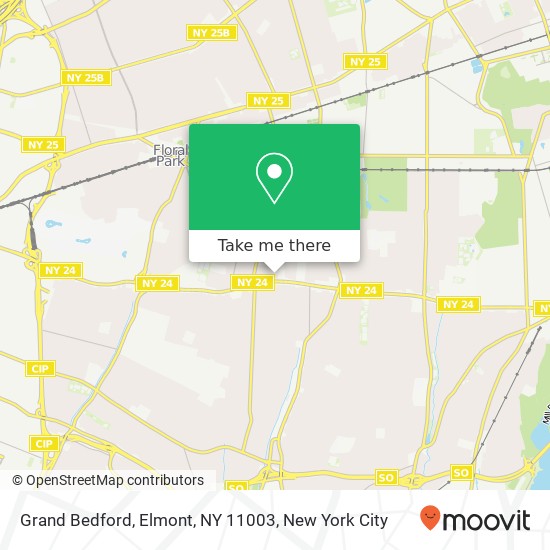 Mapa de Grand Bedford, Elmont, NY 11003