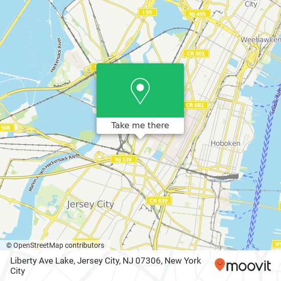 Mapa de Liberty Ave Lake, Jersey City, NJ 07306