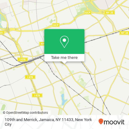 109th and Merrick, Jamaica, NY 11433 map