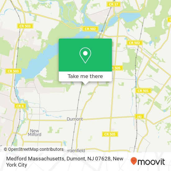 Mapa de Medford Massachusetts, Dumont, NJ 07628