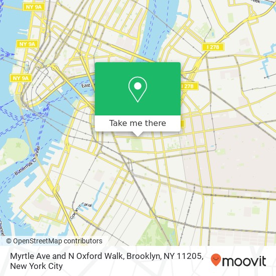 Myrtle Ave and N Oxford Walk, Brooklyn, NY 11205 map