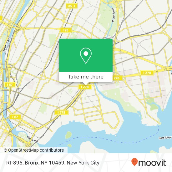 Mapa de RT-895, Bronx, NY 10459