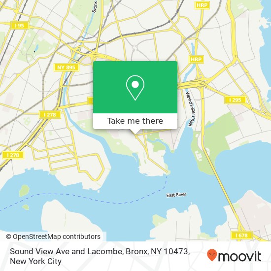 Sound View Ave and Lacombe, Bronx, NY 10473 map