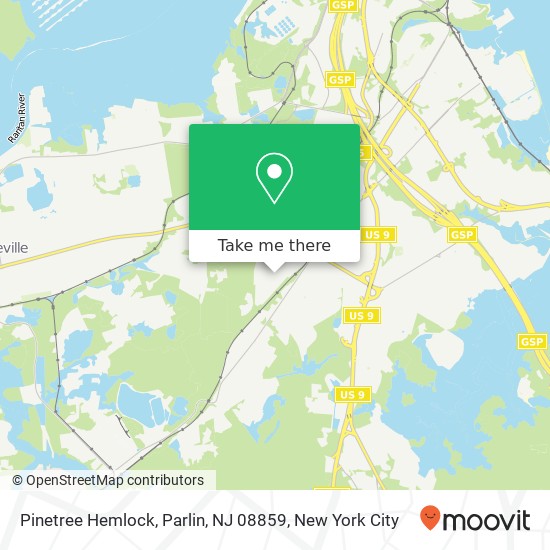 Mapa de Pinetree Hemlock, Parlin, NJ 08859