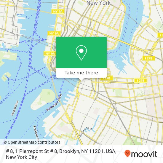 # 8, 1 Pierrepont St # 8, Brooklyn, NY 11201, USA map