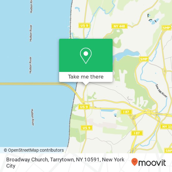 Mapa de Broadway Church, Tarrytown, NY 10591