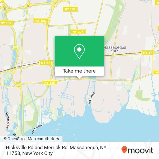 Mapa de Hicksville Rd and Merrick Rd, Massapequa, NY 11758