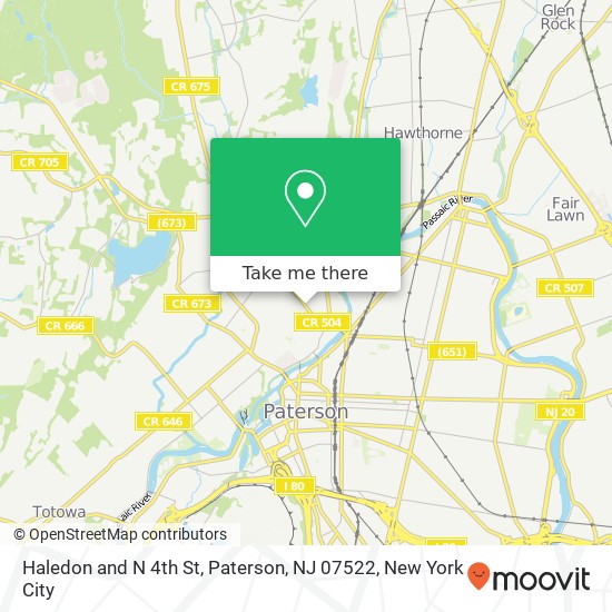 Mapa de Haledon and N 4th St, Paterson, NJ 07522