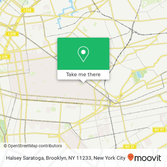 Mapa de Halsey Saratoga, Brooklyn, NY 11233
