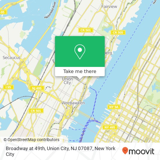 Mapa de Broadway at 49th, Union City, NJ 07087