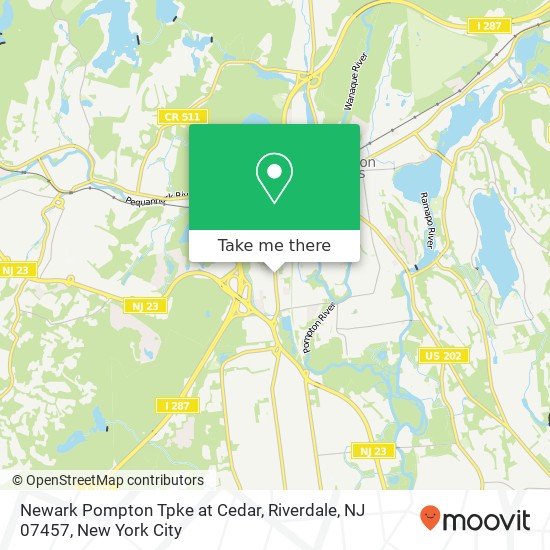 Mapa de Newark Pompton Tpke at Cedar, Riverdale, NJ 07457
