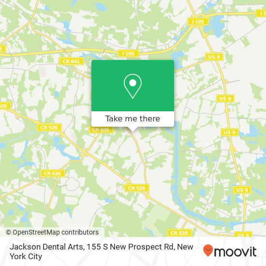 Mapa de Jackson Dental Arts, 155 S New Prospect Rd