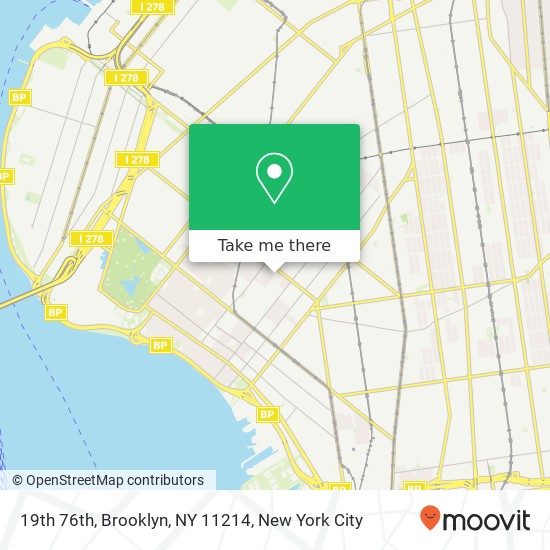 Mapa de 19th 76th, Brooklyn, NY 11214