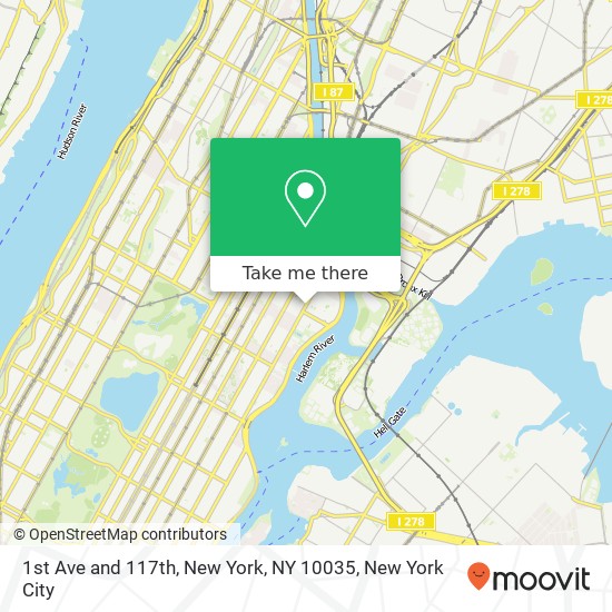 Mapa de 1st Ave and 117th, New York, NY 10035